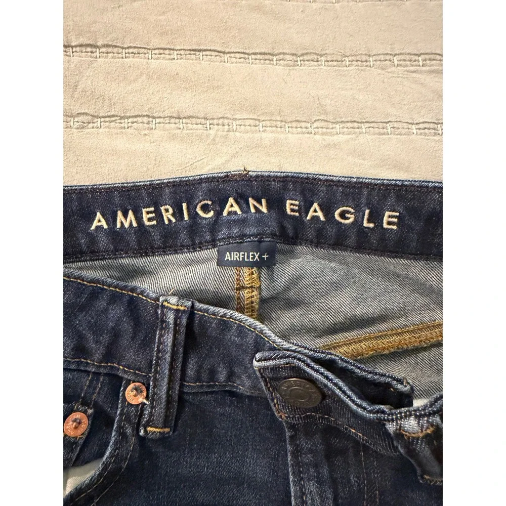 American Eagle AirFlex+ Slim Straight Jeans Mens 29x32 Dark Wash Blue Denim